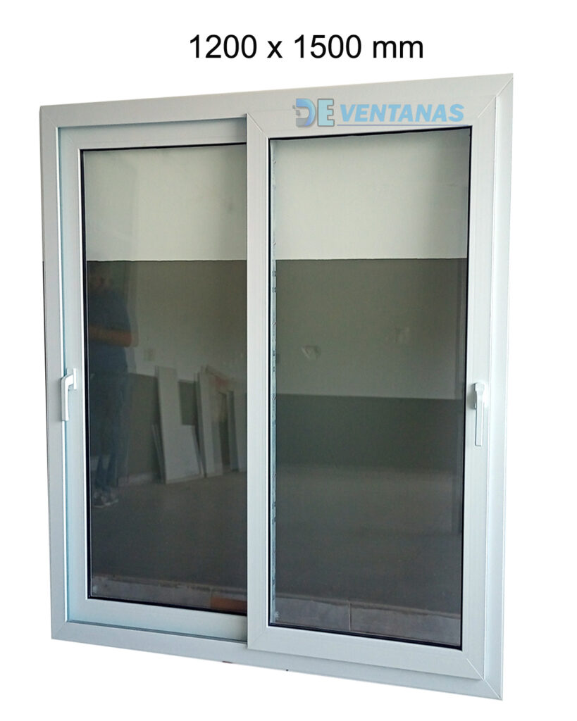 Ventana corrediza 1200 ancho x 1500 mm Doble vidrio templado