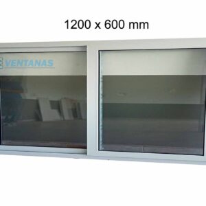 Ventana corrediza 1200 x 600 mm Doble vidrio templado