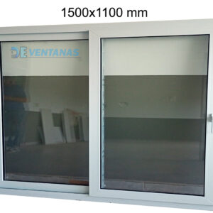 Ventana corrediza 1500 x 1100 mm Doble vidrio templado