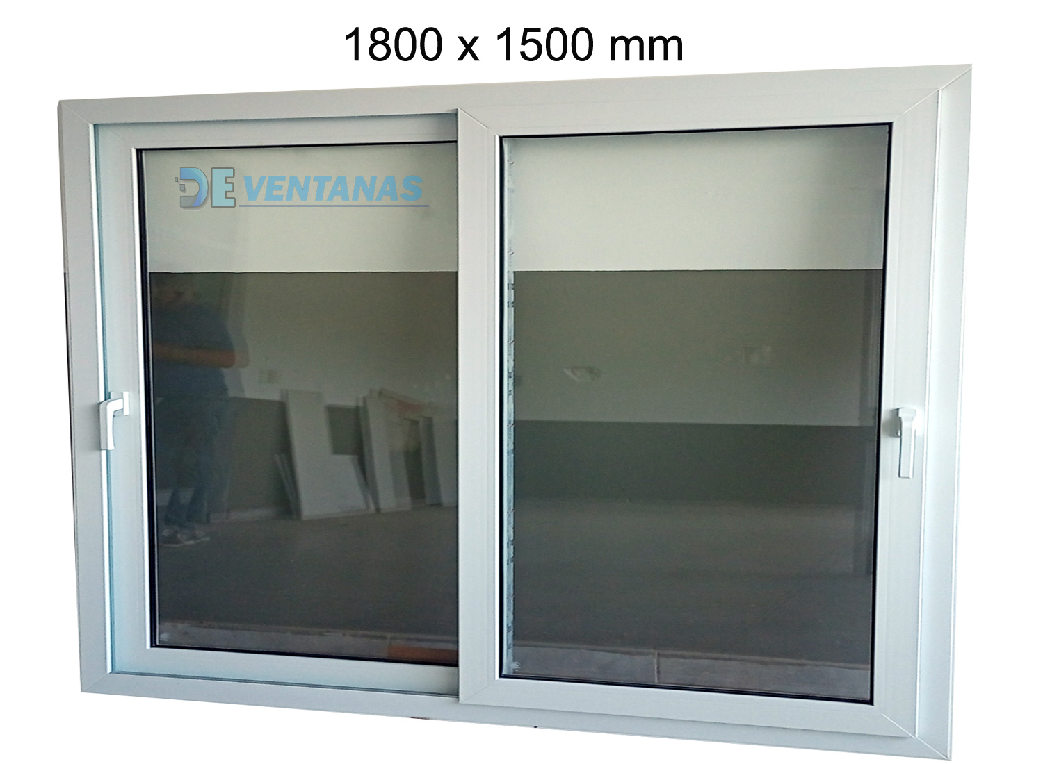 Ventana corrediza 1800 x 1500 mm Doble vidrio templado